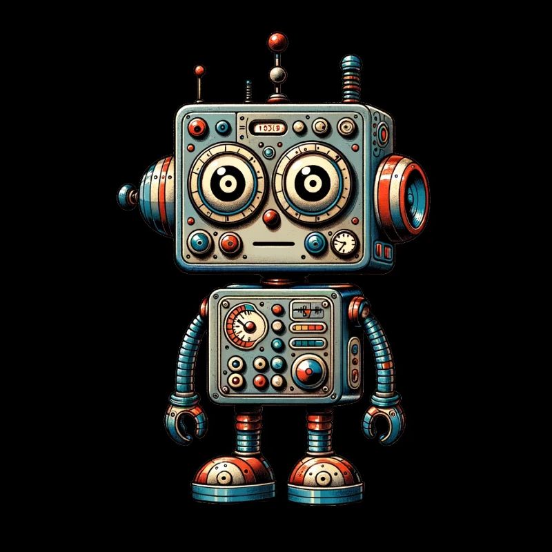 Le robot jouet a l’air perplexe