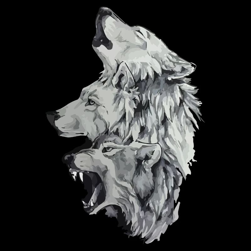 Three wolves