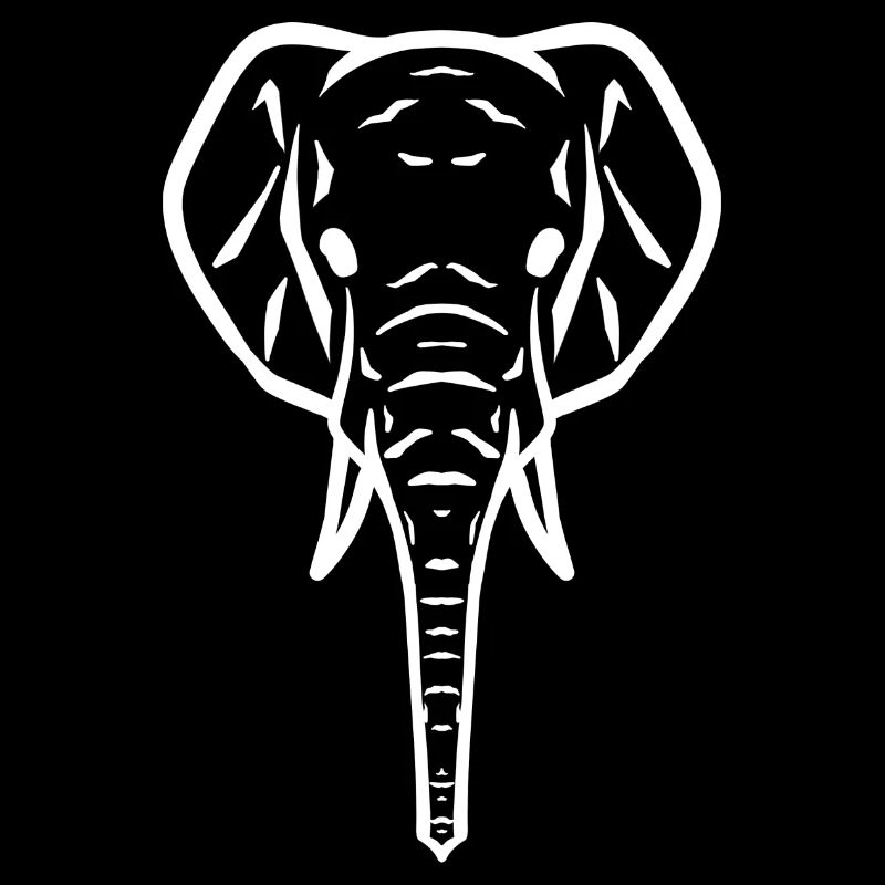 Elephant head symbol white