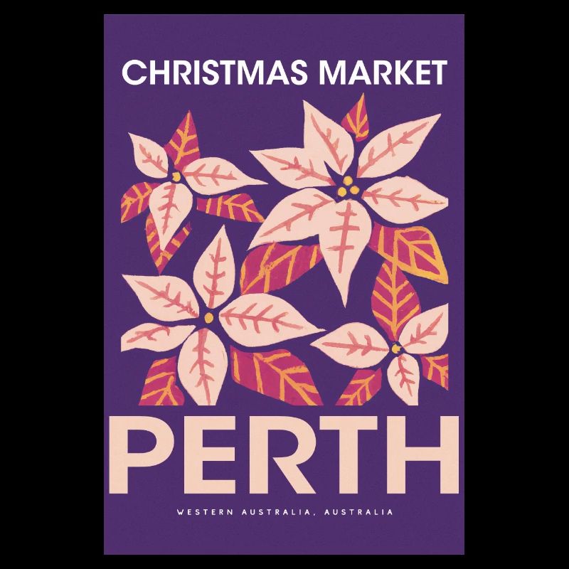Affiche du marché de Noël de Perth Australie 1960