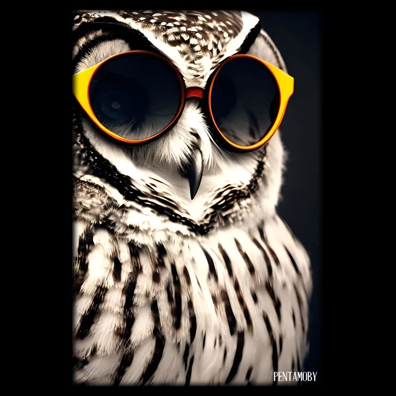 Eule Sonnenbrille Wildtier Vogel Waldtier Wald