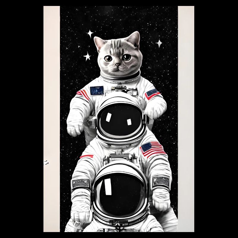 Britisch Kurzhaar Katze - Tshirt Design Astronaut