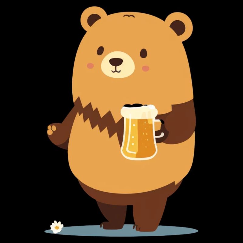 Cute teddy bear with beer