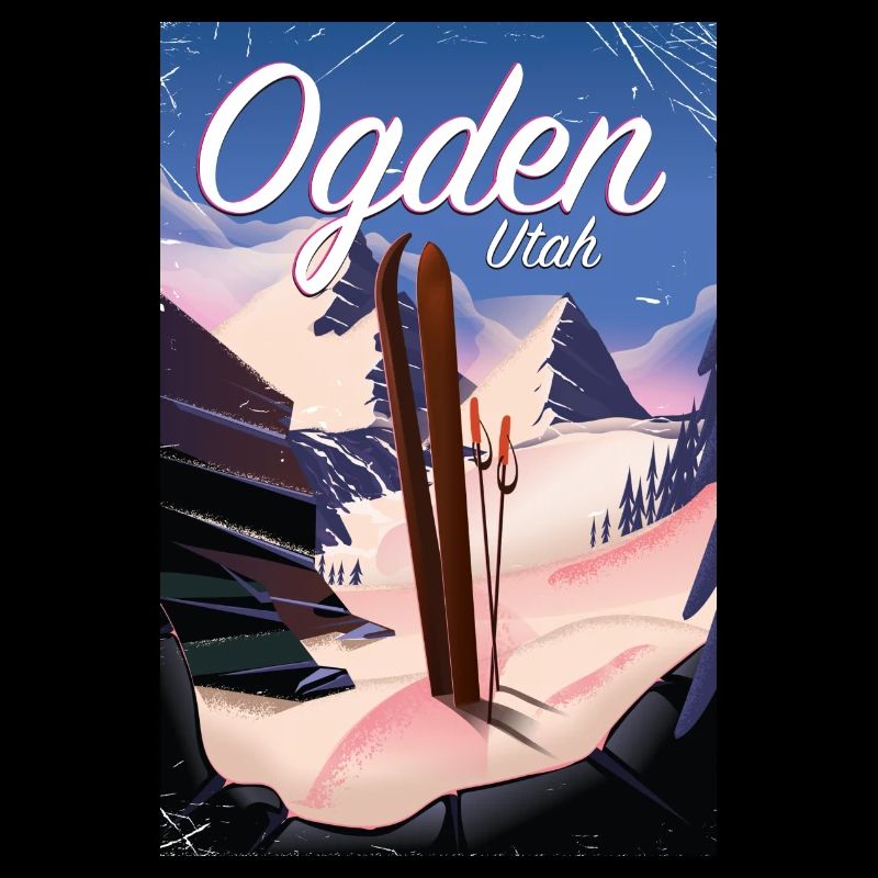 Affiche de ski Ogden Utah
