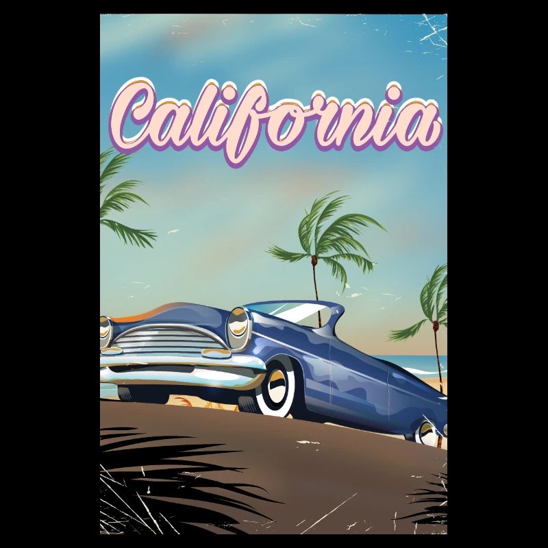 Kalifornisches Oldtimer-Reiseplakat