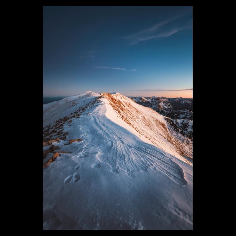Alpen Glow On Agrafa mountain range in Greece