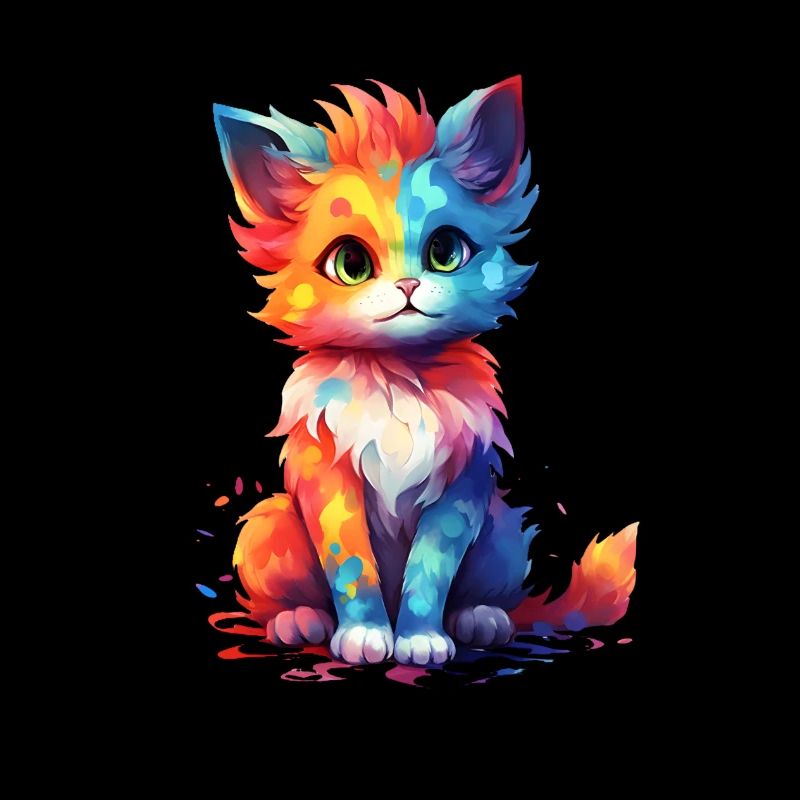 Mignon Rainbow Kitty Shirt Design