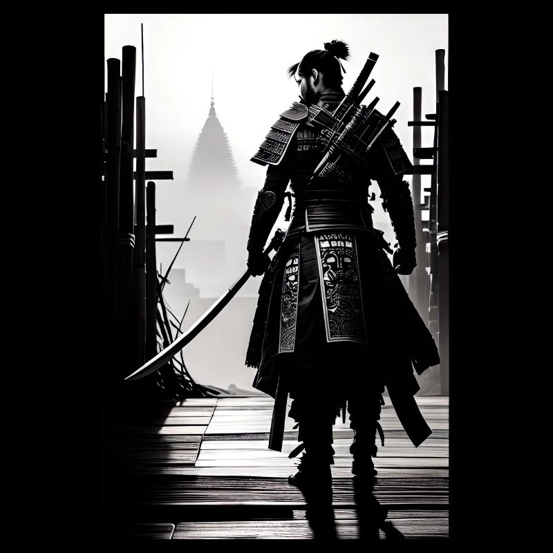 Samurai Black and White Design