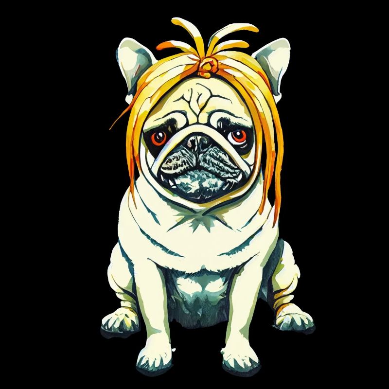 Pug with wig #PugLife