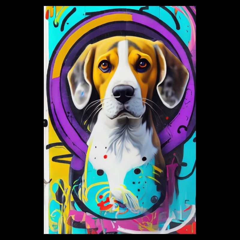 Impression pop art moderne | coloré | Chien Beagle