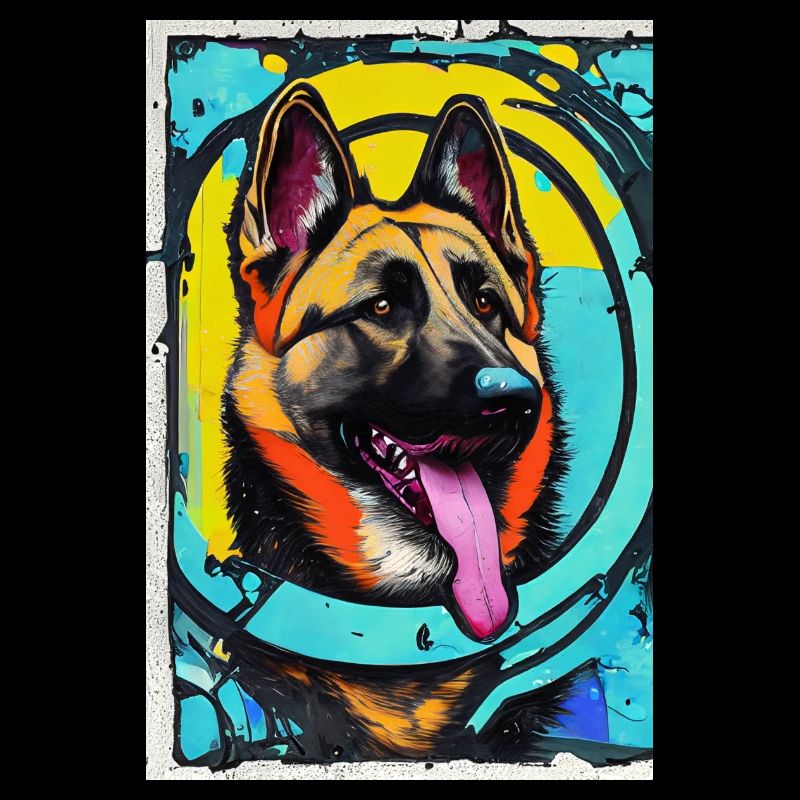 Modernes Pop-Art Print | bunt | German Shepherd