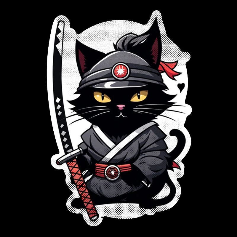 chat ninja - chaton samourai