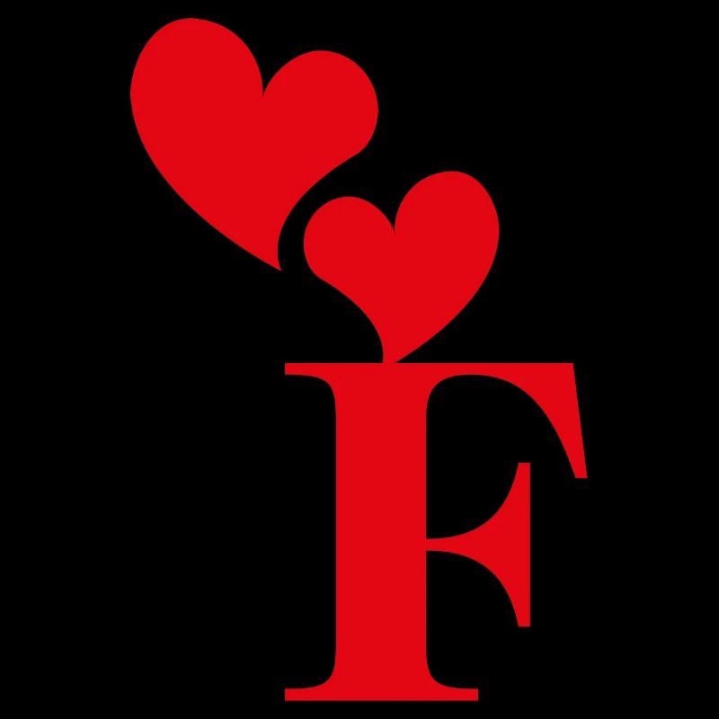 Buchstabe f rotes Herz