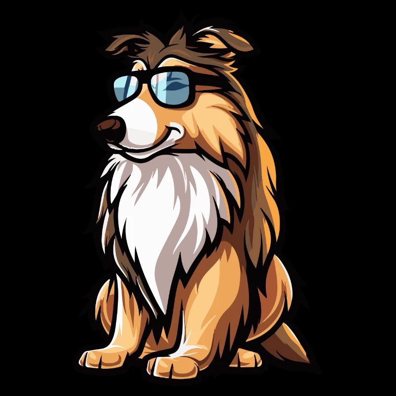 Border Collie Hunde Comic Cool