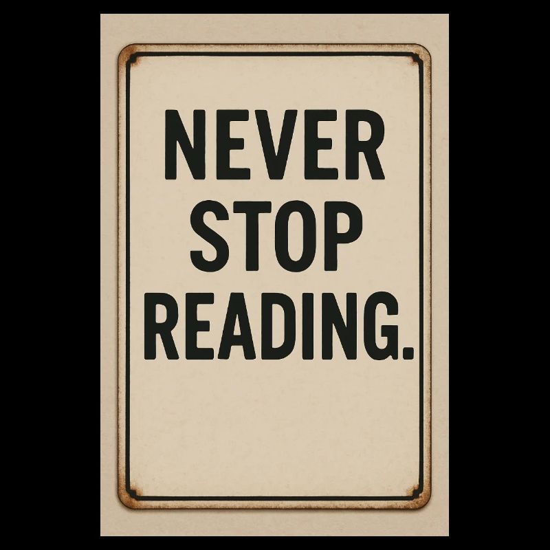 Never stop reading