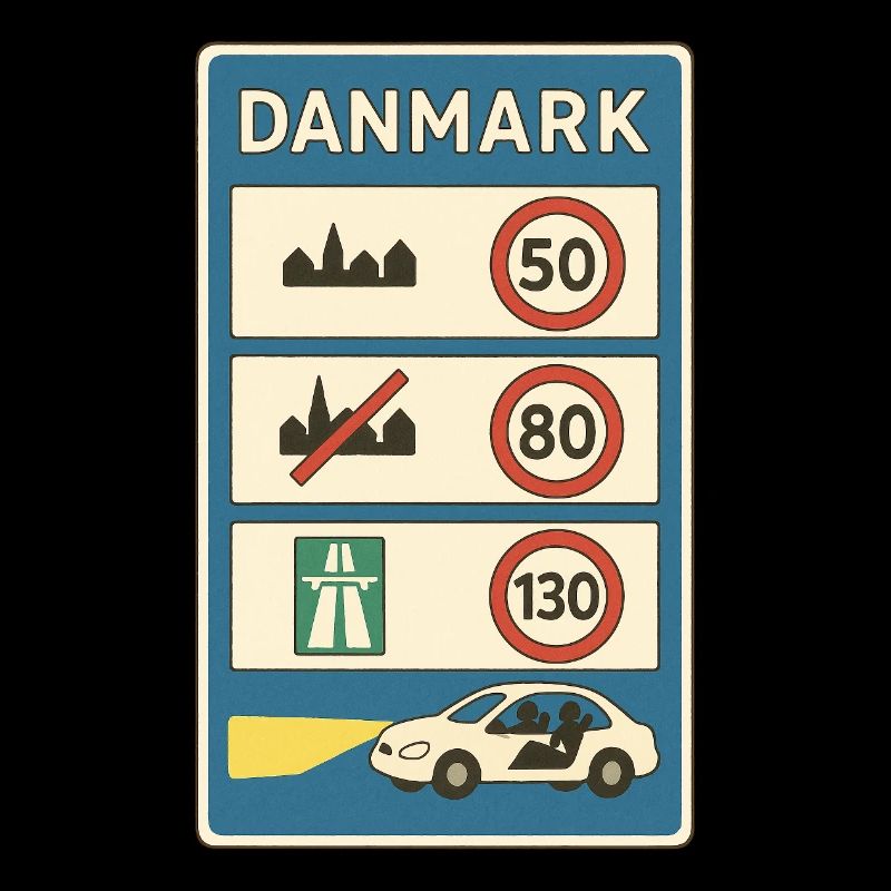 Danemark Panneau de règles de circulation Frontière
