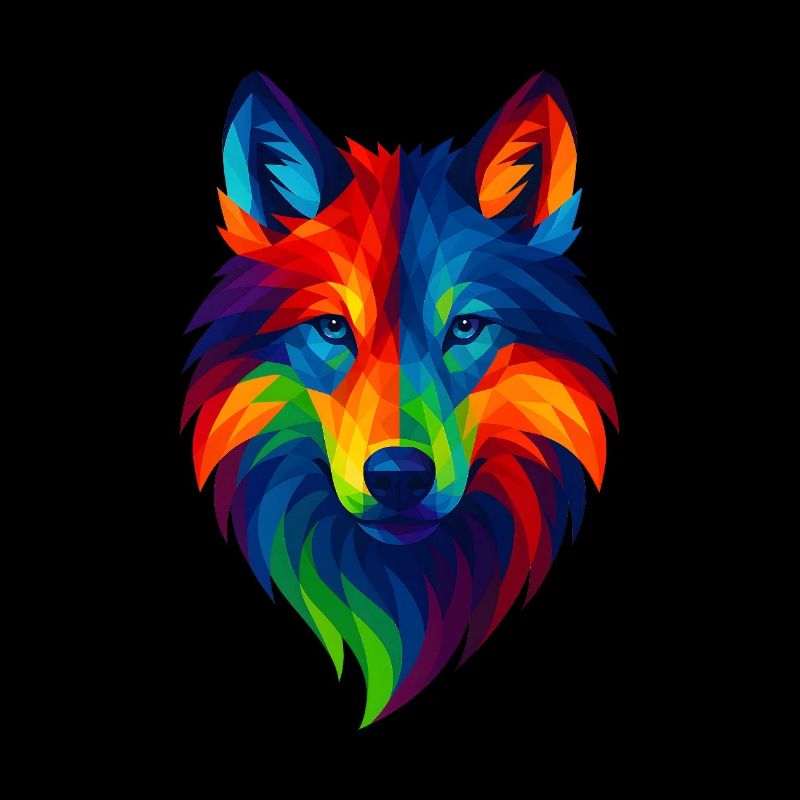 WPAP Polygon Stil Tiere Wolf