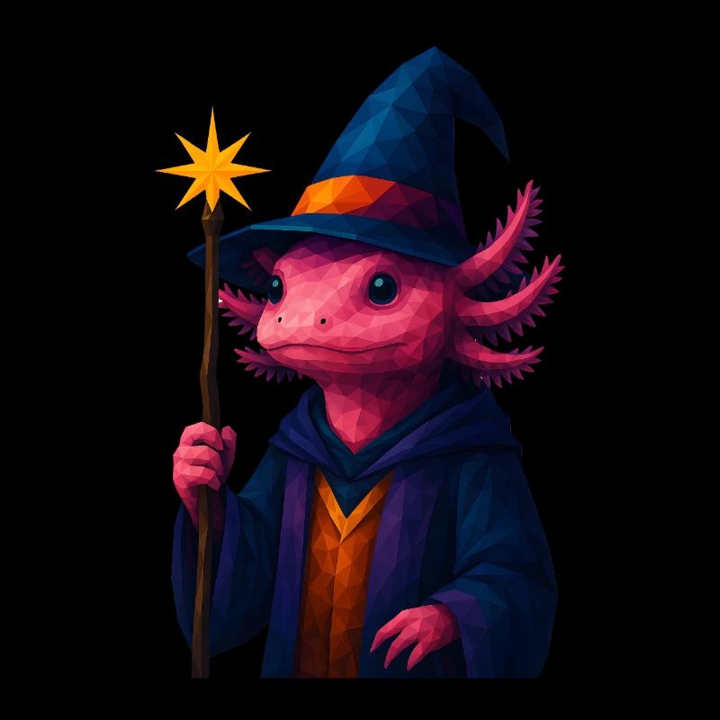 WPAP Animals - Axolotl Wizard Coat Wizard Hat