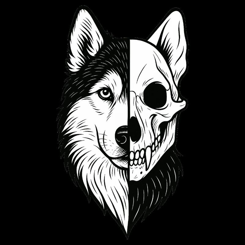 Husky Skull Wolf