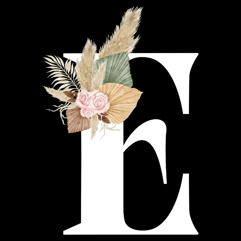 lettre E fleuris