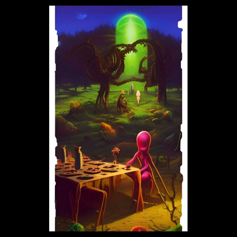 Creepy Horror Comic Alien on a strange planet