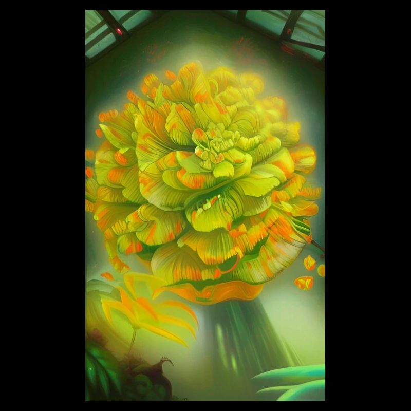 Fleur extraterrestre fantastique en fleurs sur une planète étrange
