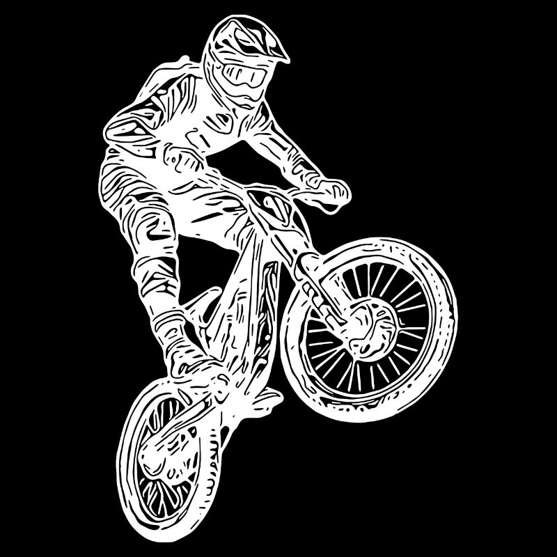Cool cyclist jumping mountain biker