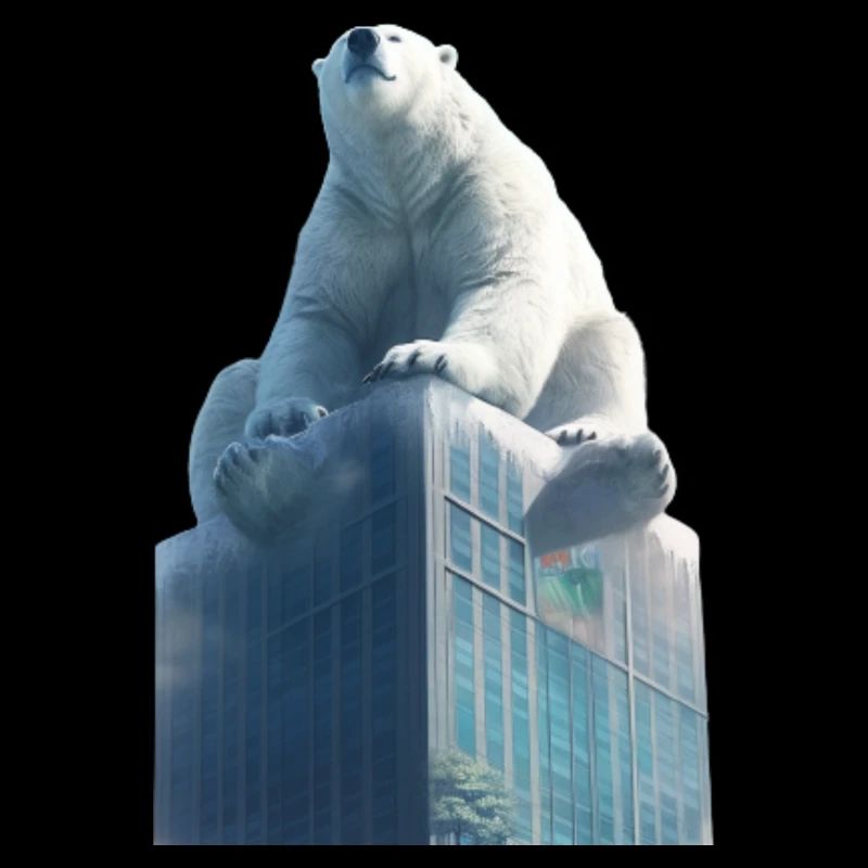 Der Eisbär auf dem Dach