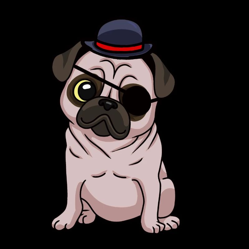 Fantasy Pug Dog Eye Patch Dogs Hat Child