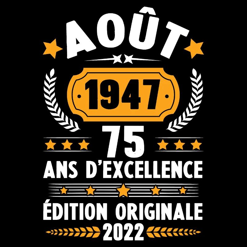 Cadeau D'anniversaire Rétro 75 Ans Août 1947