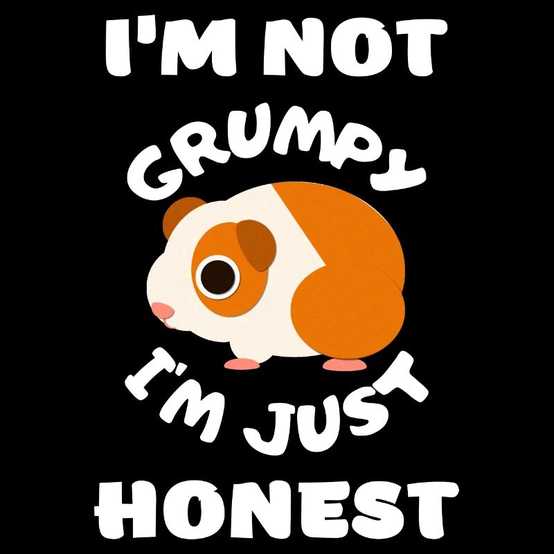 Guinea pig tired funny grumpy saying EN