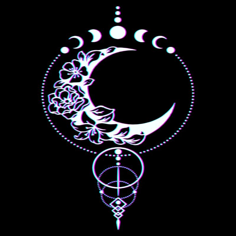 Gothic Goth Crescent Moon Phase Occult