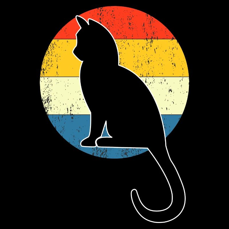 Retro Vintage Mignon Cat Sunset Design