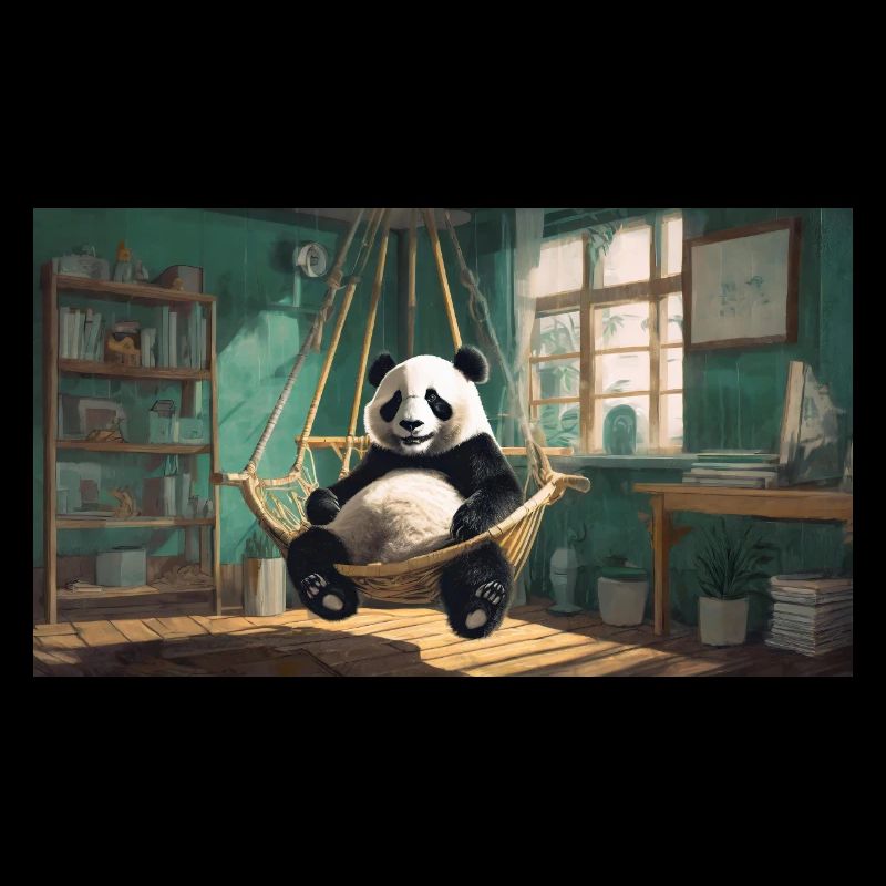 Cute animals chilling – panda chilling hammock