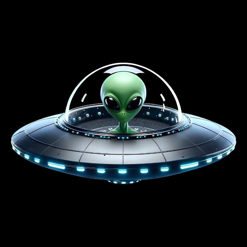 Alien vert dans un vaisseau spatial