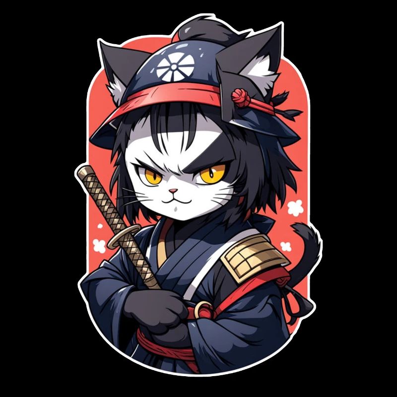 chat ninja - chaton samourai