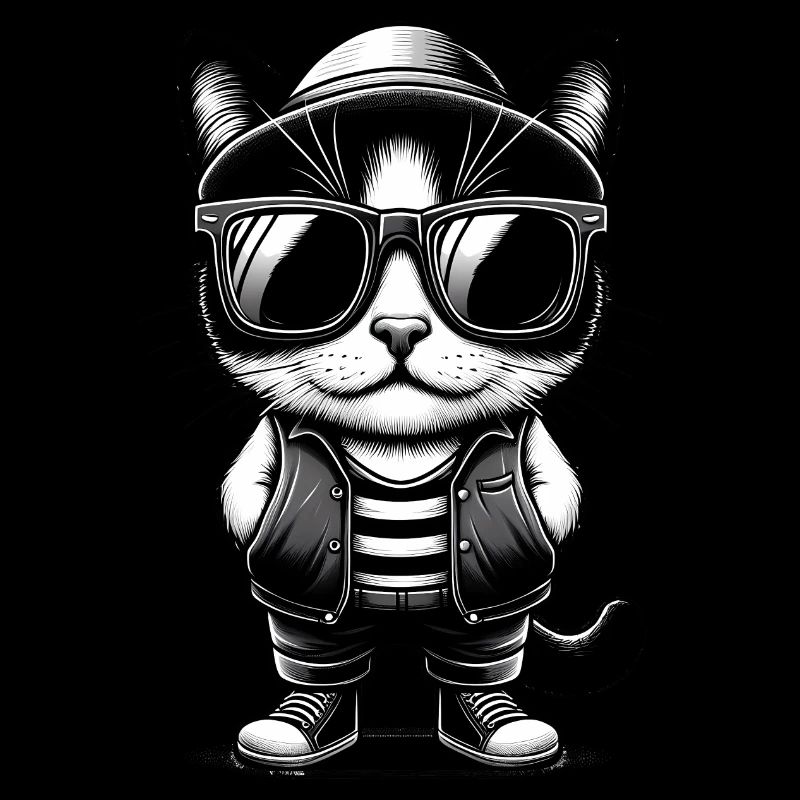 Chat mignon avec des lunettes de soleil