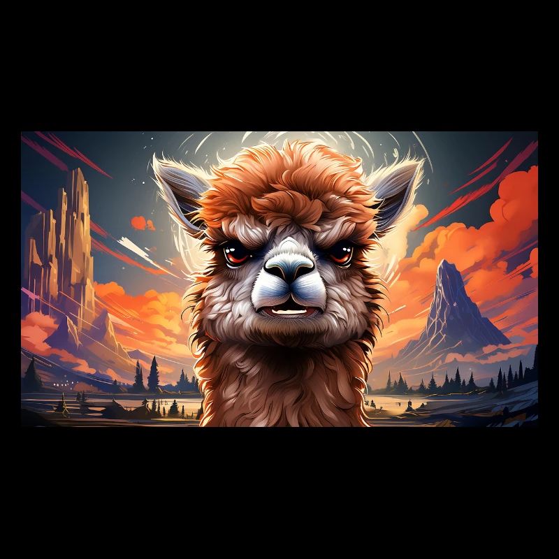 Cute grumpy grouchy animals - alpaca