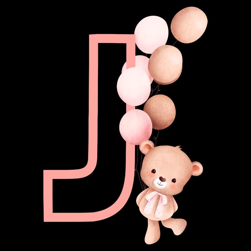 Letter j Pink Bear
