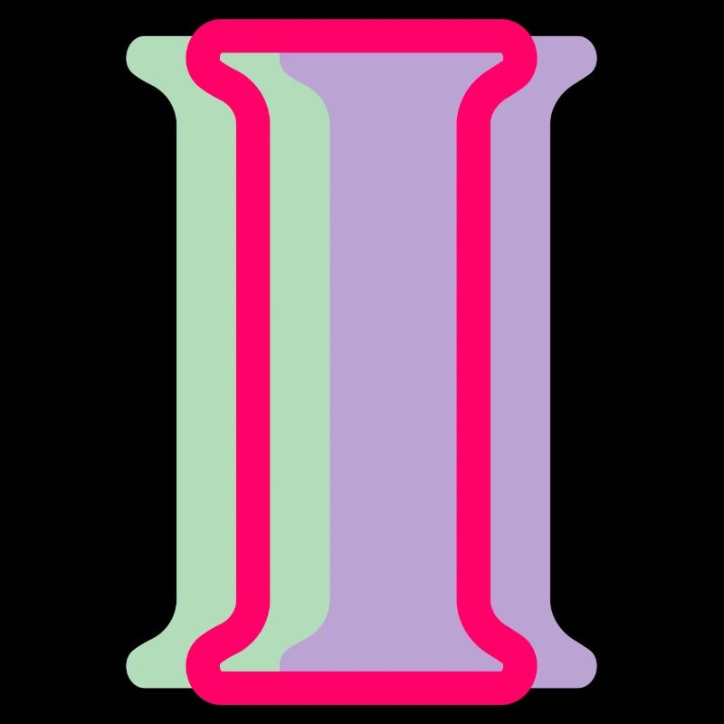 Lettre i multicolore