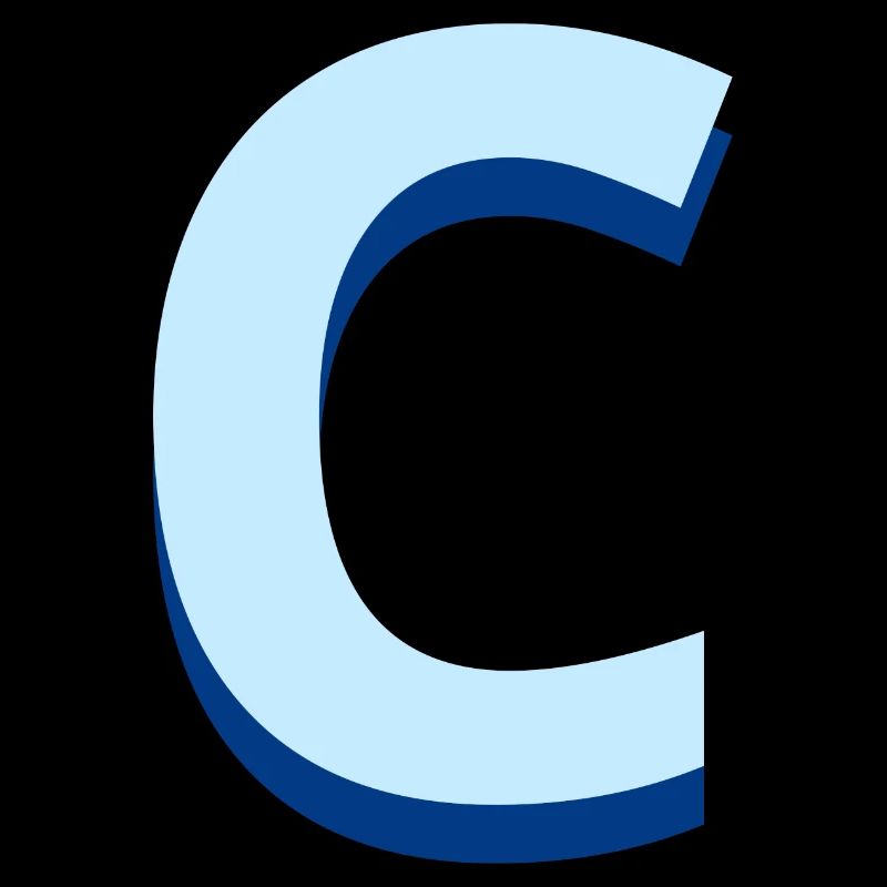 Letter c blue pop and modern