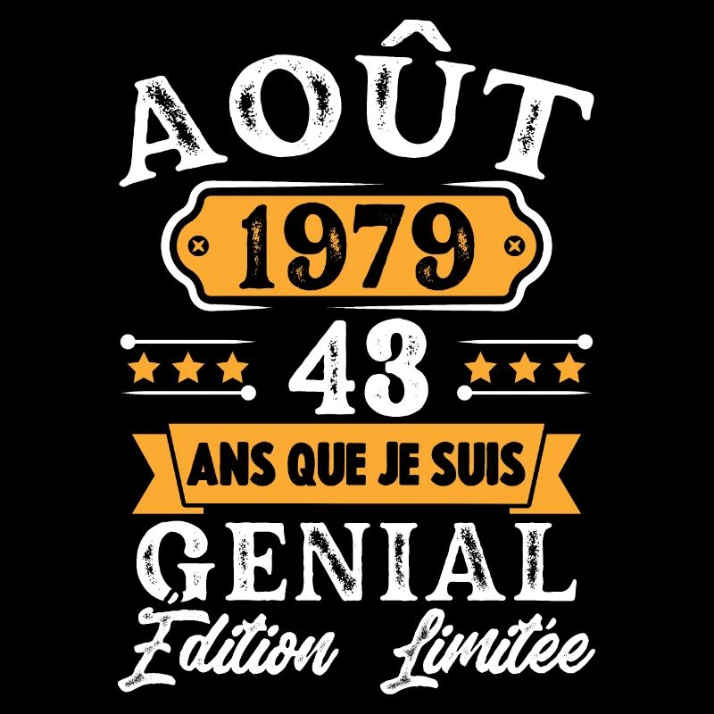 Cadeau D'anniversaire 43 Ans Août 1979 Rétro
