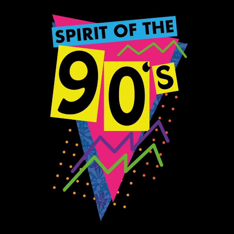 Spirit der Neunziger oder 90er Jahre in Neonfarben