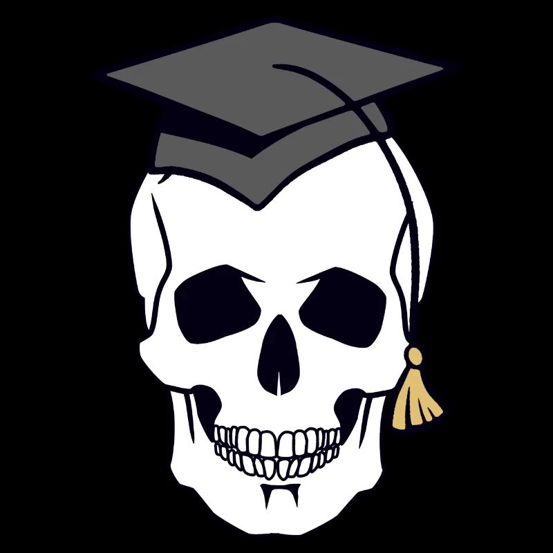Skull Skull Creepy Student Uni Halloween