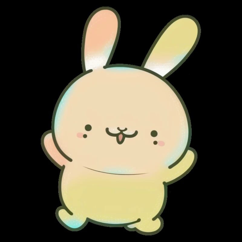 Kawaii Cute Happy Dancing Rabbit