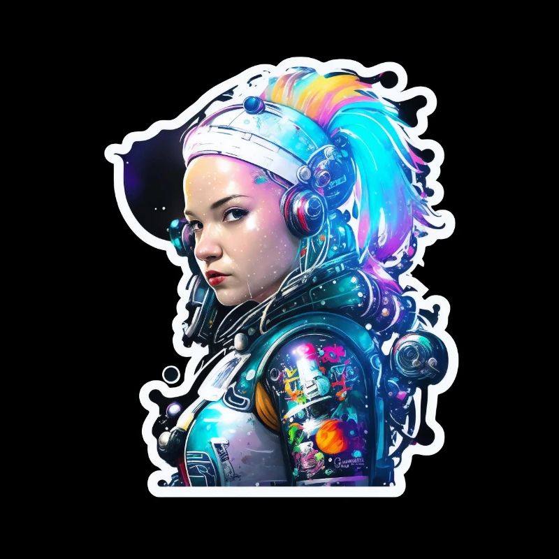 Astronaute de l’espace arc-en-ciel de la voie lactée