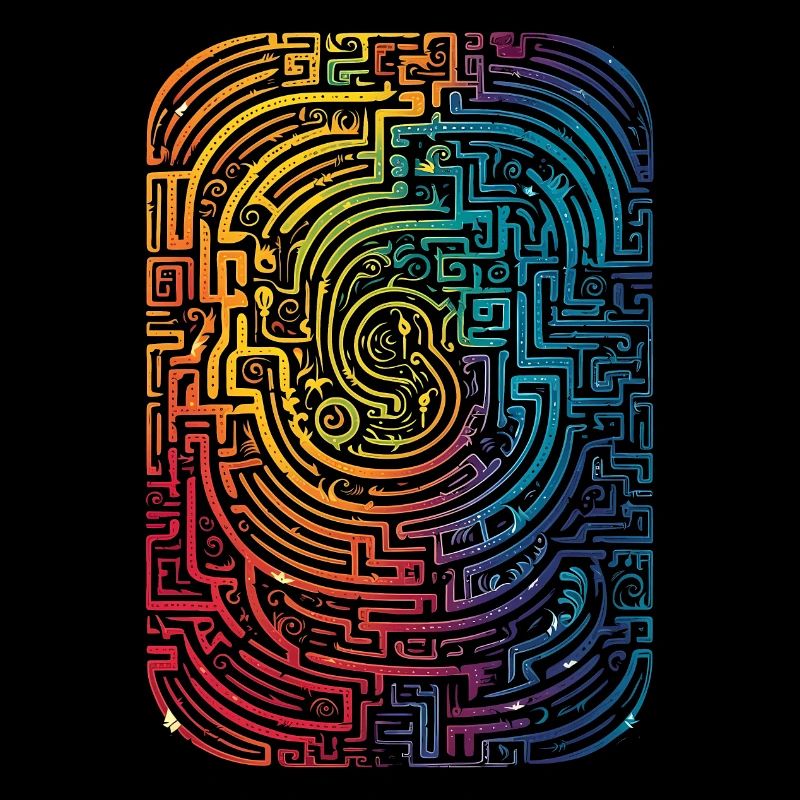 Cool, Surreal Rainbow Retro Tubes Pattern