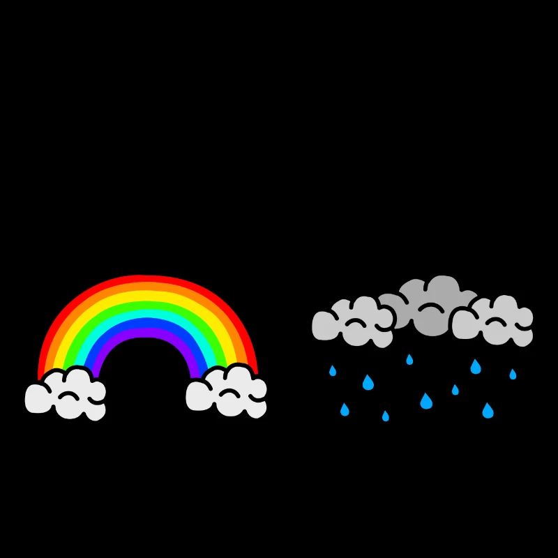 Welt voller Regenwolken - sei der Regenbogen