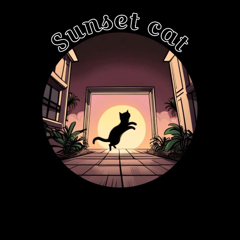 Coucher de soleil chat 1