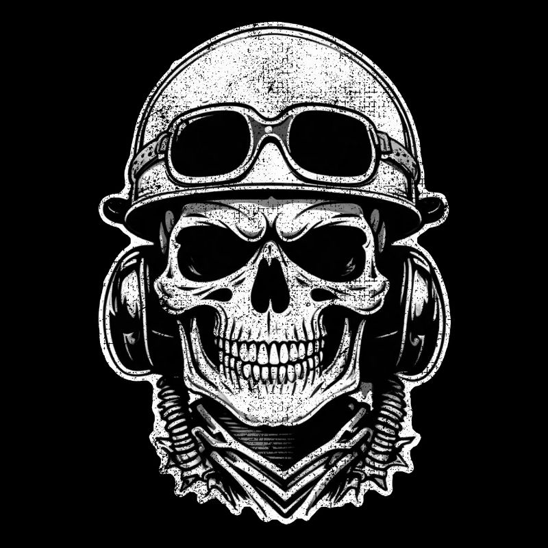 Retro Style Motorcycle - Skull and Skeleton